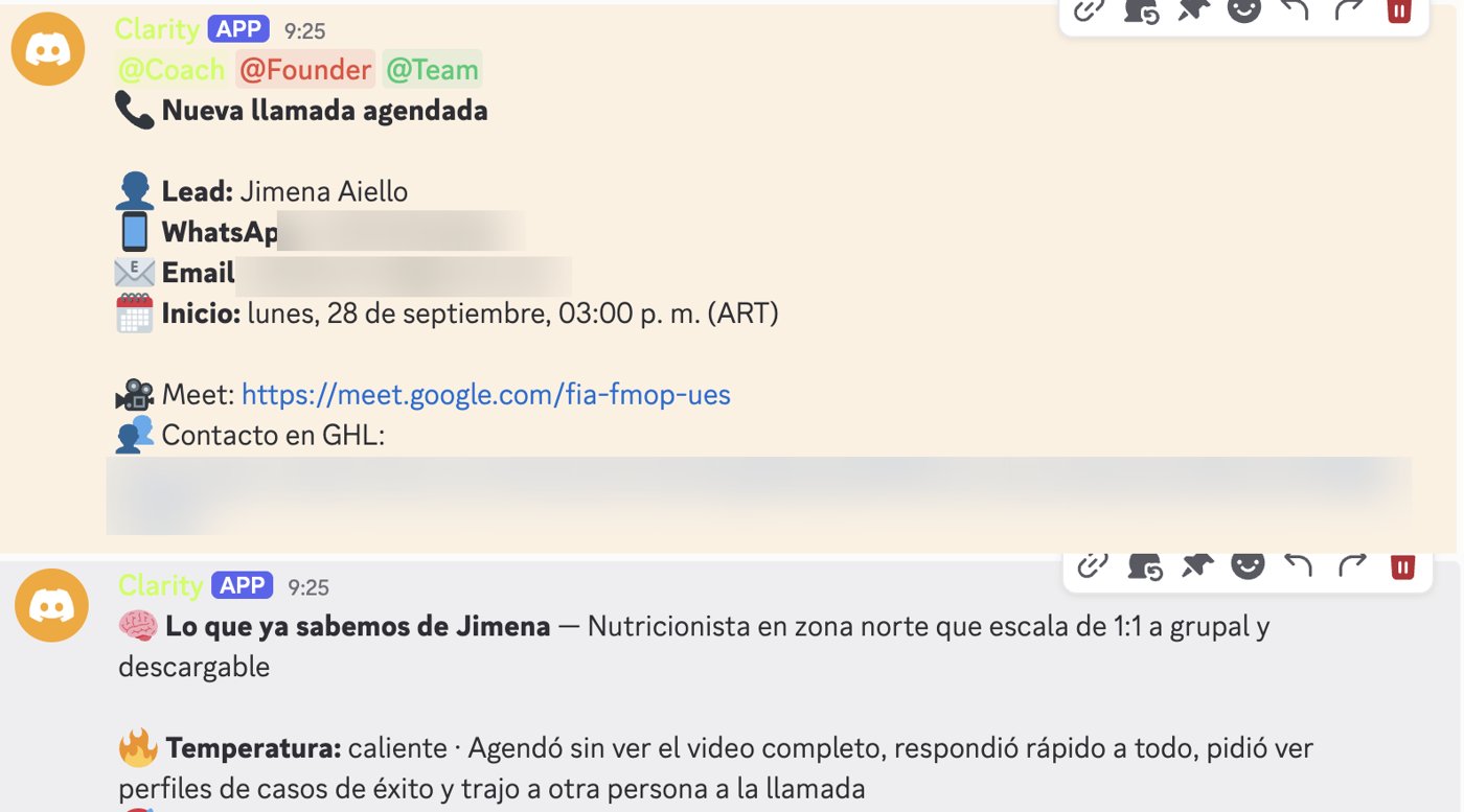 Aviso a la closer en Discord