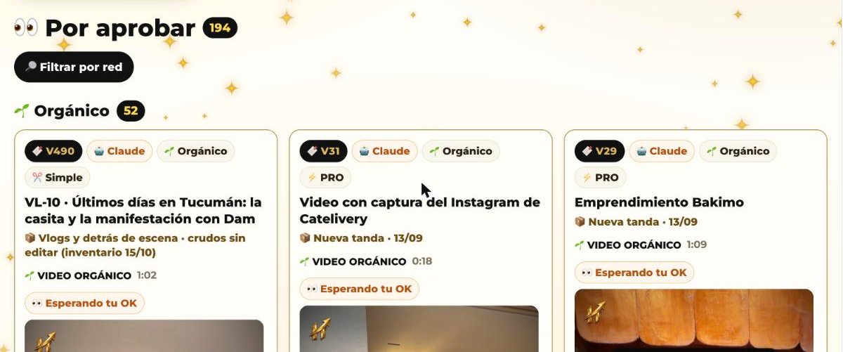 Videos por aprobar