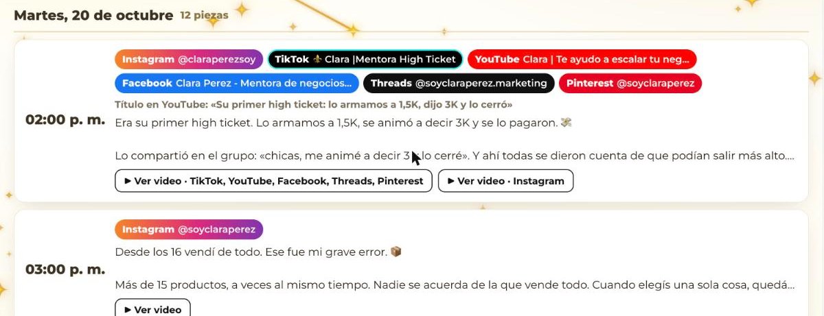 Un día de publicaciones programadas